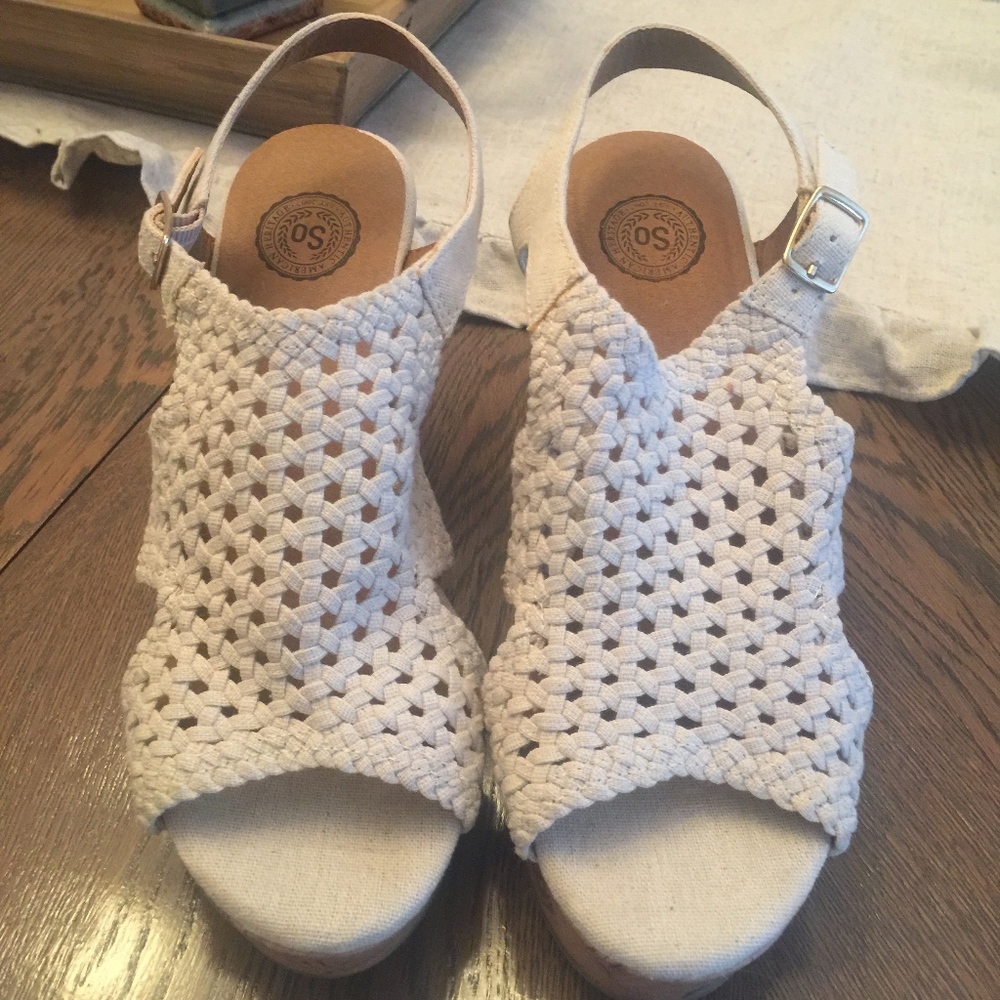 Sold Elsewhere - NWT SO Natural Wedge - Size 9